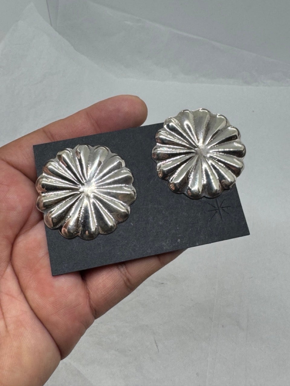 Sterling silver concho earrings | JT Willie Designs