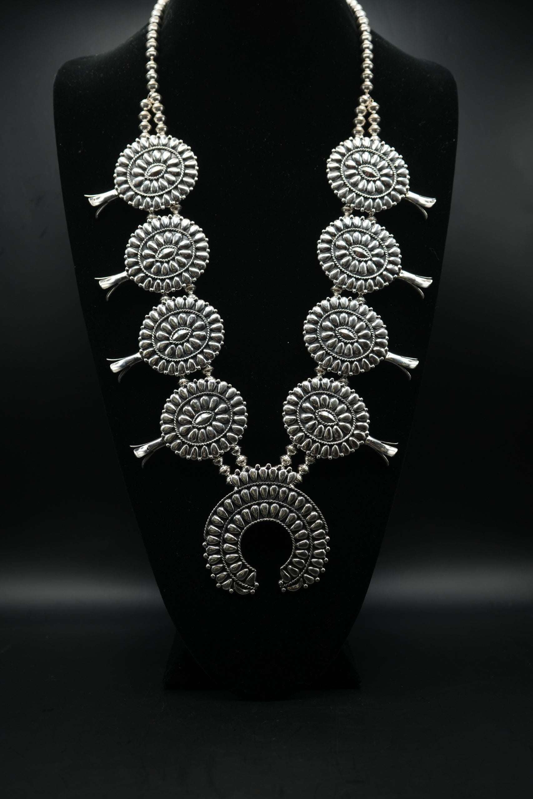 NACE 1941 Sterling Silver Bump Out Squash Blossom - Larger